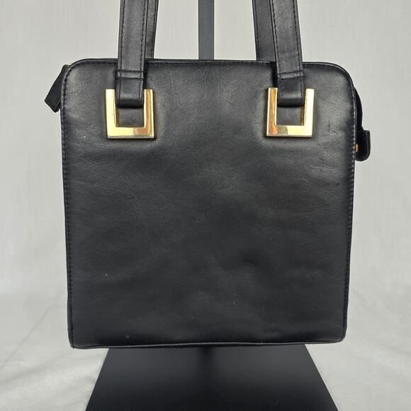 Hillard & Hansen Leather Shoulder Bag Black Card Holder Snap & Zipper Closures - Picture 2 of 16